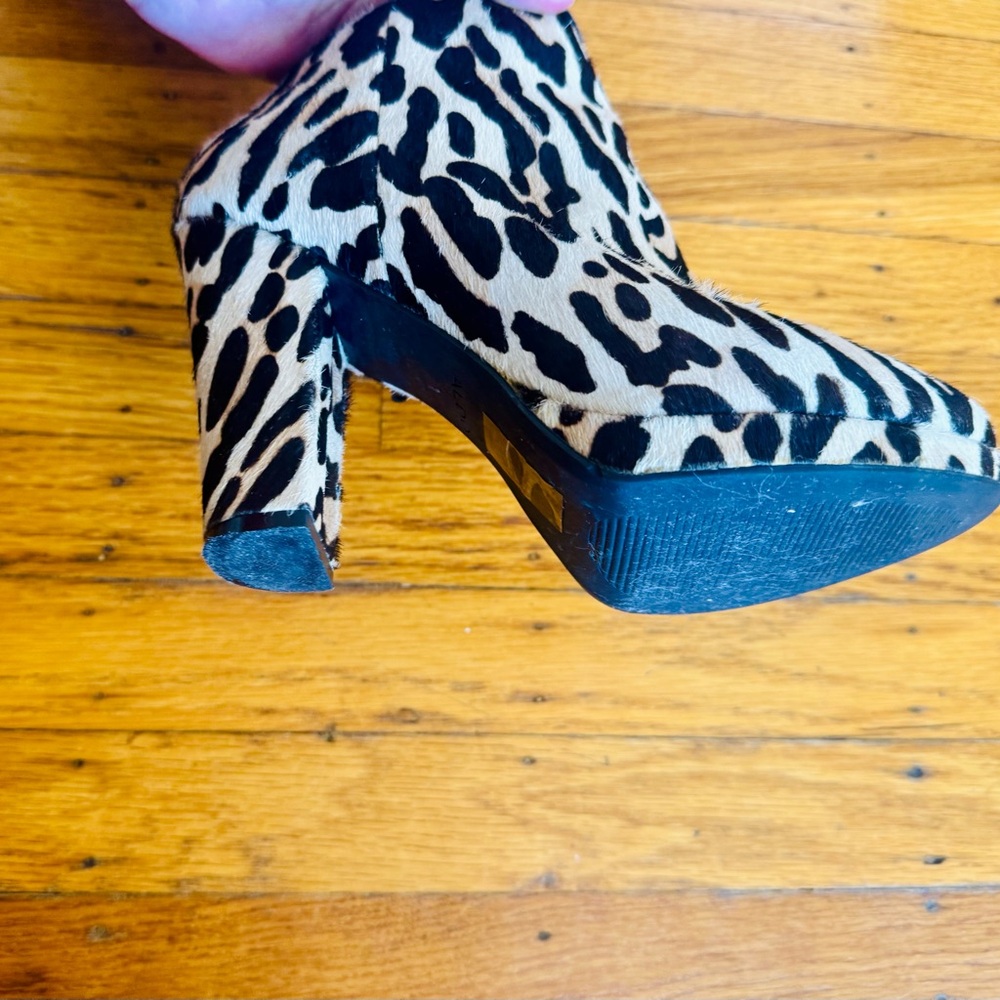 Aldo Tan and Black Animal Print Calf-Hair Ankle Boots (Like New!)
